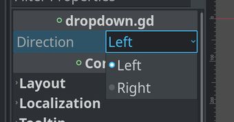 Godot enum export drop down menu